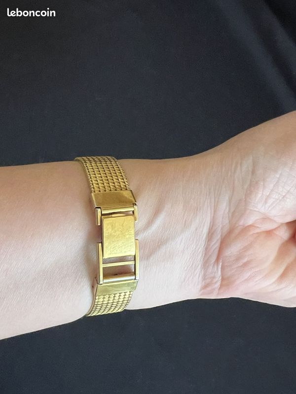 Montre Bracelet Vintage ELVIA Pour Femme - Mécanique Dorée - Acier Inoxydable - Occasion Bon état