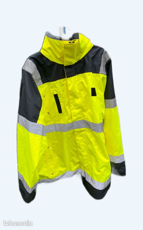 Veste longue haute visibilité jaune fluo et gris XL (image 1)