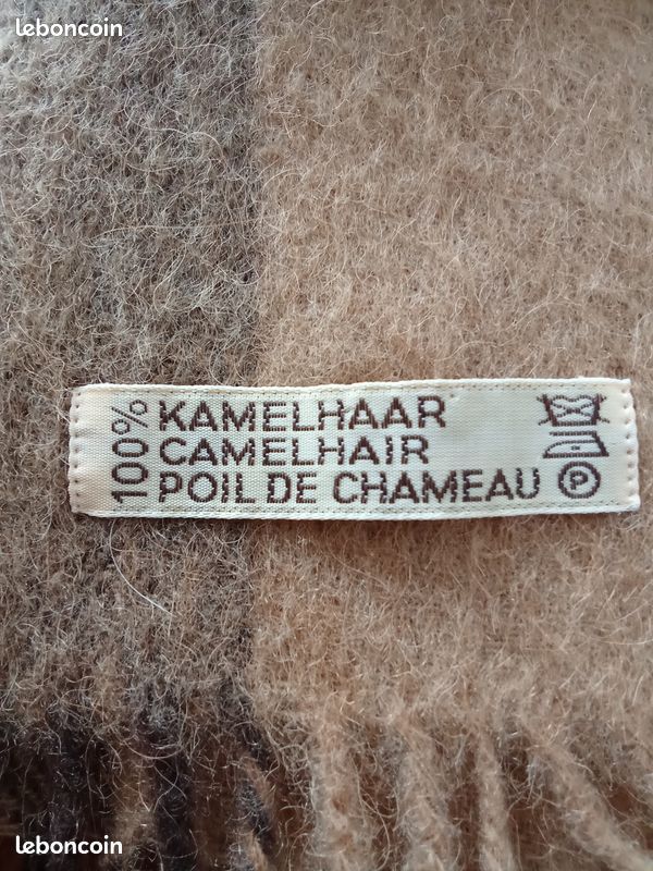 Vintage – Echarpe Paco Rabanne en poil de chameau 100 % poil de chameau (image 2)