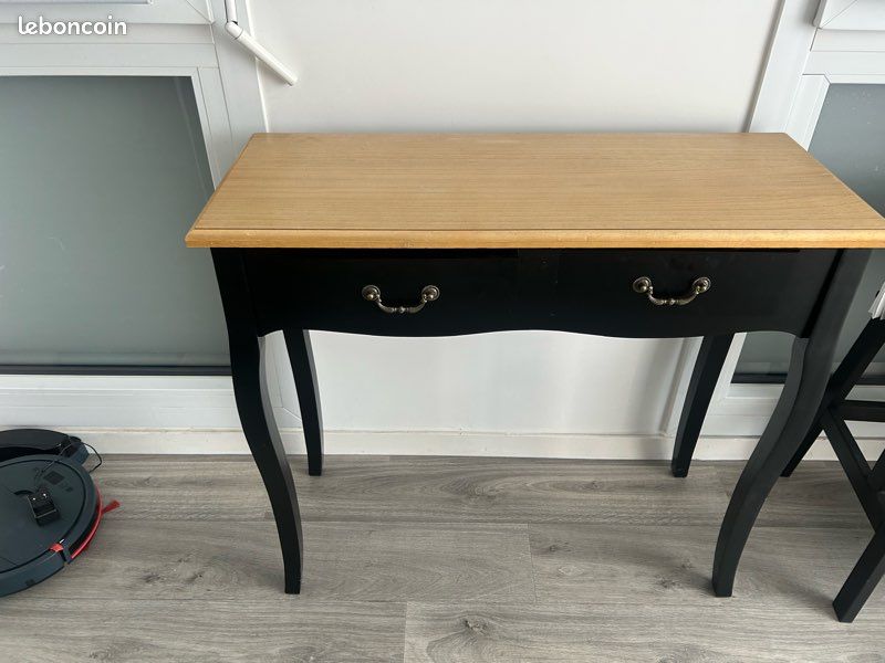 Console Atmosphera Chrysa noir et bois (image 1)