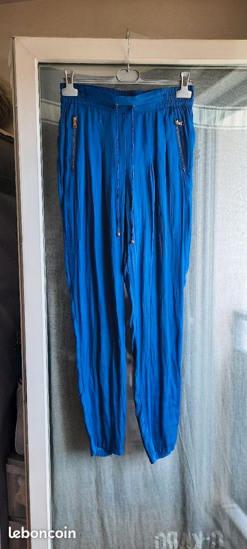 Pantalon satiné bleu roi (image 5)