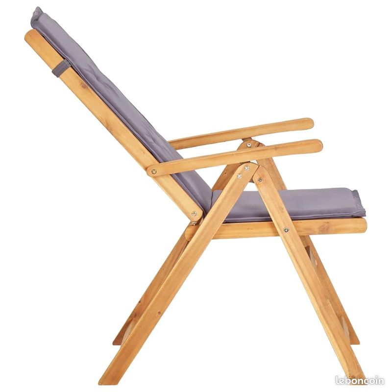 Lot De 2 Chaises De Jardin En Acacia Massif, Marron Rustique - Dimensions 57x61x92 Cm