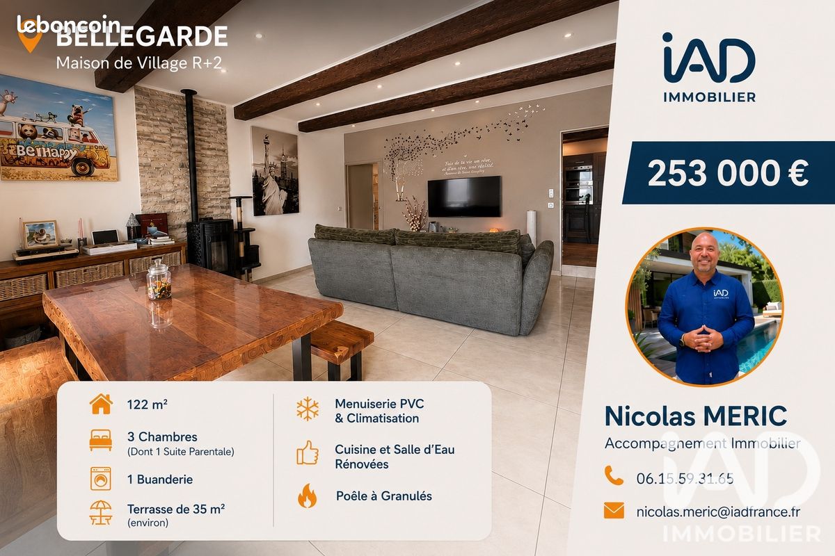 Maison 5 pièces 122 m² · à Bellegarde · 122 m² · 253 000 €