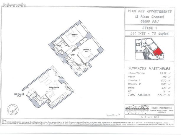 Duplex 3 pièces 55 m²