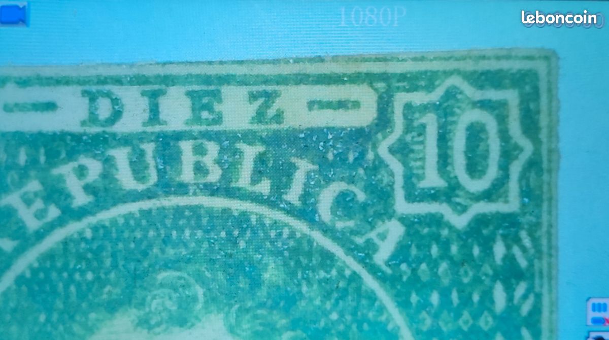 Rare Timbre 1864 Rivadavia Argentine 10c, grosse cote (image 4)