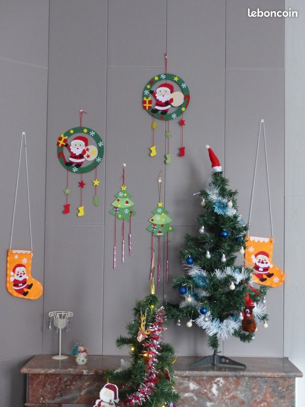 Lot de 2 sapins de Noël + décorations (image 3)
