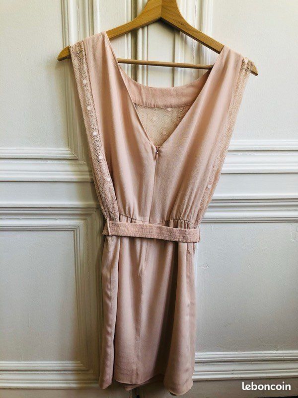 Robe Babydoll Sandro Taille 1 - Noir - Occasion Très Bon état - Longueur Midi