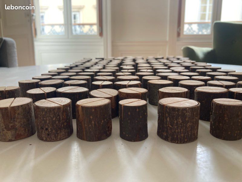 Lot 20 Porte-Cartes Bois Naturel Pour Mariage, Baptême Et Événements - Supports Table + Cartes Kraft