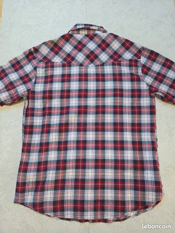 Chemise Dickies carreaux rouge noir blanc manches courtes workwear vintage taille M (image 3)