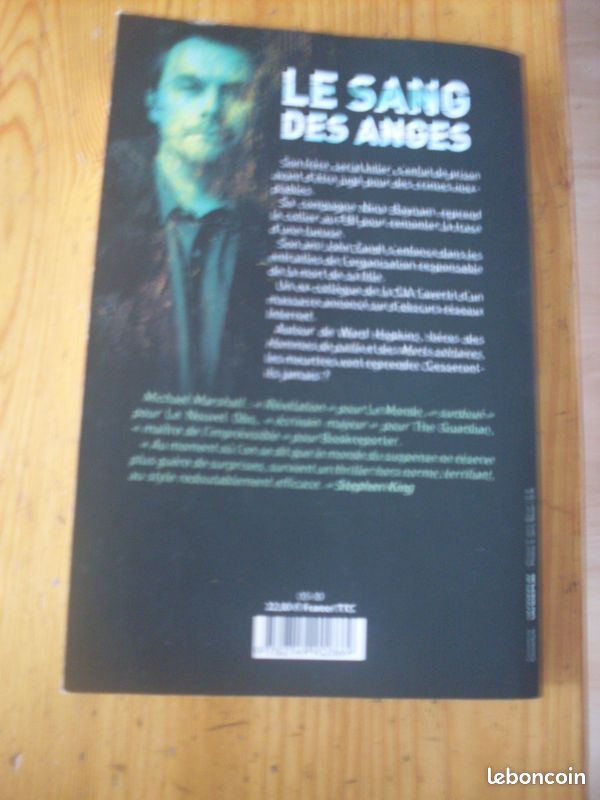 Livre "Le sang des anges" de M. Marshall 394 pages (image 2)