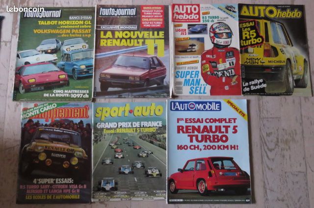 Documentation Renault 5 Turbo et Turbo 2 : 9 Revues avec essais d’époque (image 1)