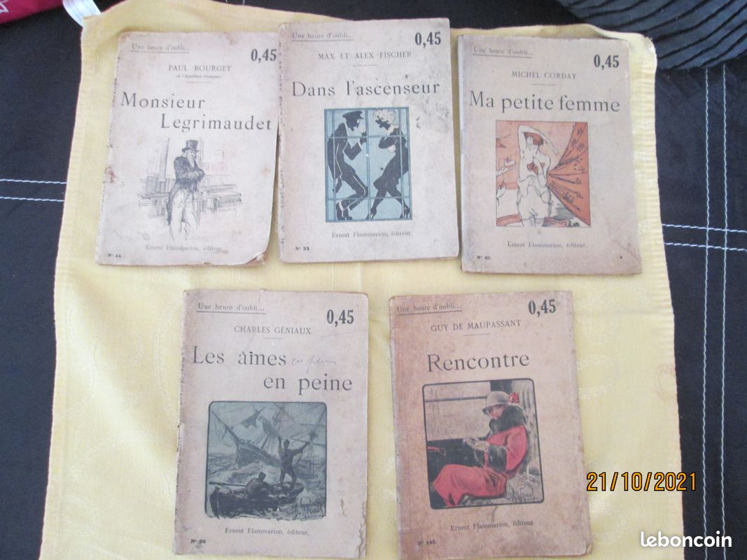 5 Livres Ancien Collection Une Heure D'Oubli / Editions Flammarion (image 1)