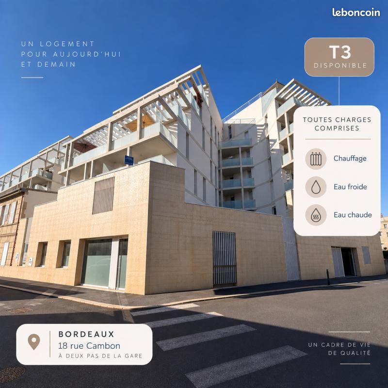 Appartement 3 pièces 58 m² · à Bordeaux · 58 m² · 953 €/mois