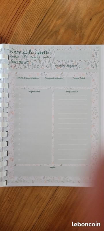 Carnet " Mes 40 recettes" à remplir A5 (image 3)
