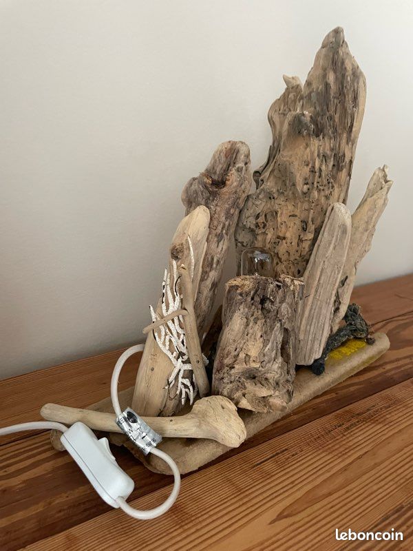 Lampe à poser bois flotté (image 3)