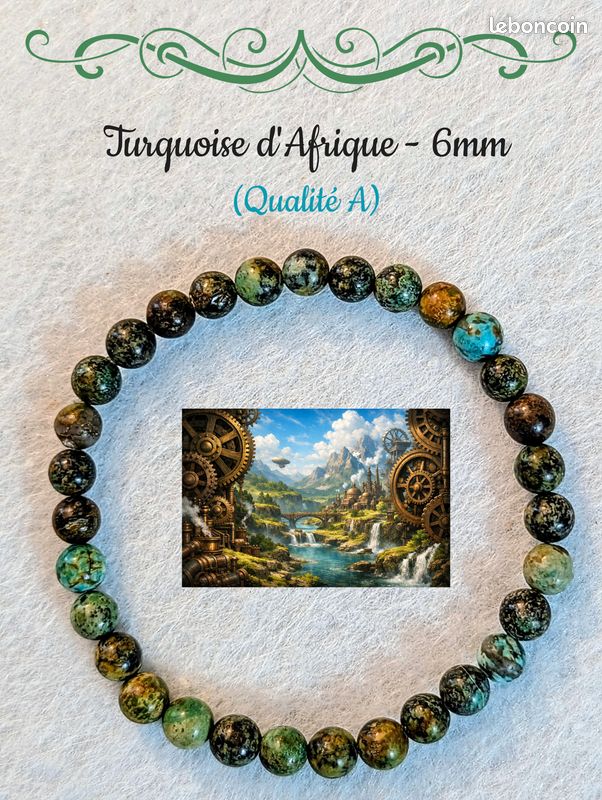 35 Perles En Turquoise Naturel Africain - Diamètre 6 Mm, Pour Création De Bijoux
