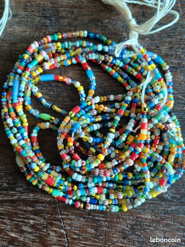 3 brins de perles de rocaille anciennes pour bijoux (image 7)