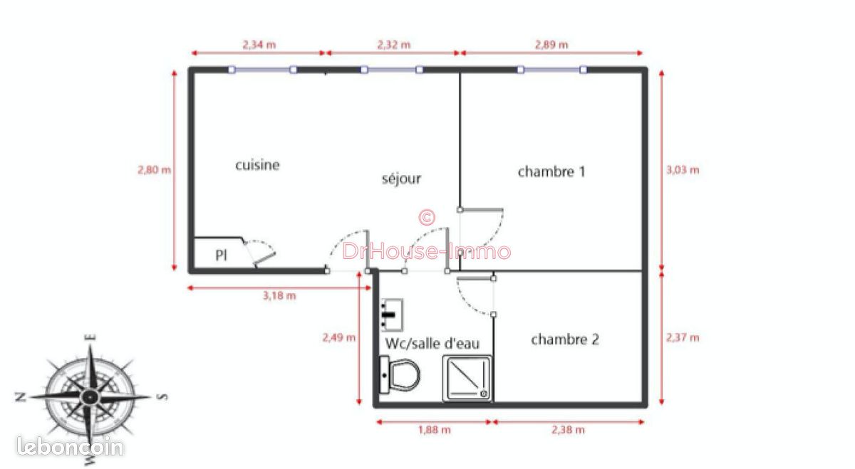 Appartement 3 pièces 33 m² · à Marseille · 33 m² · 570 €/mois