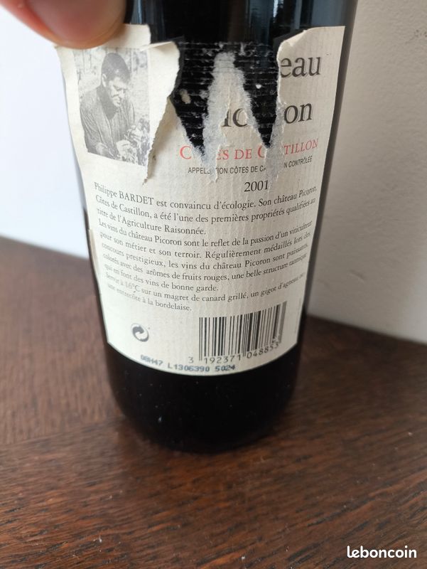 Château Picoron 2001 vin rouge (image 3)