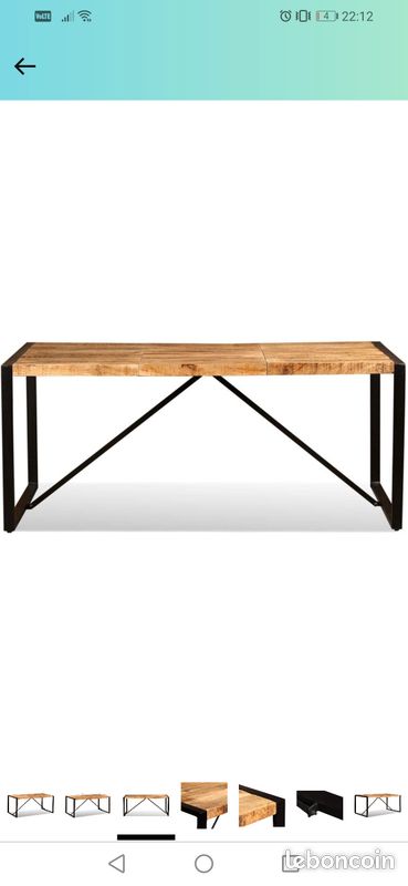 Table industriel bois brut (image 4)