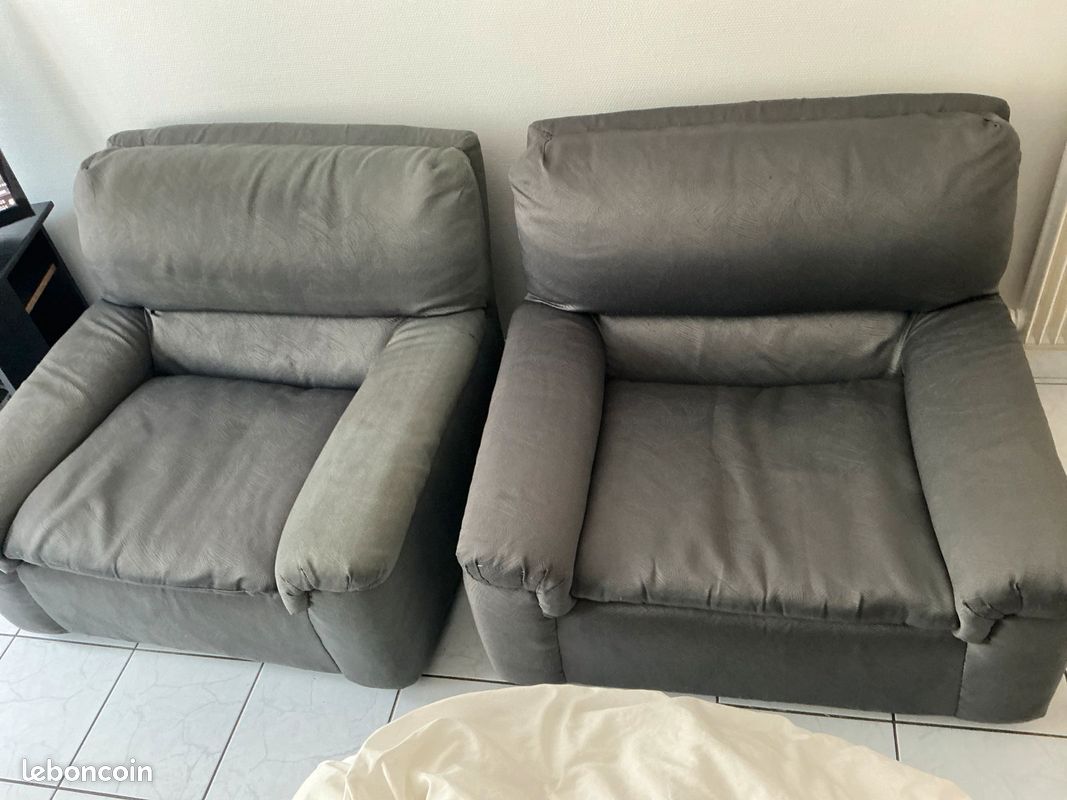 2 fauteuils gris anthracite (image 1)