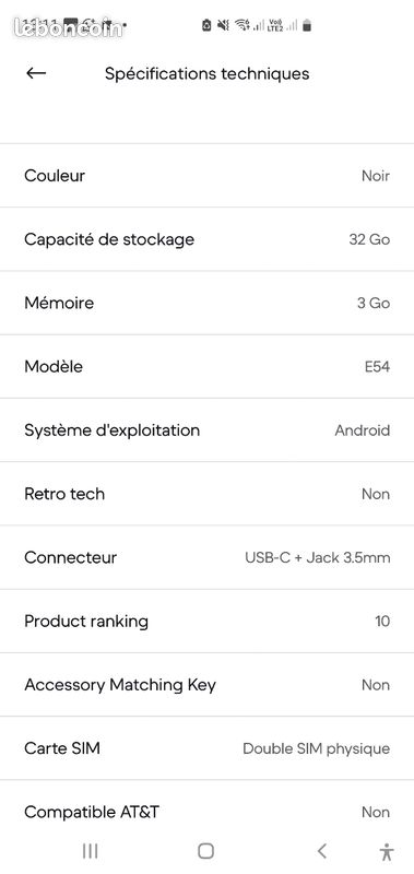 Smartphone Android Altice E54 batterie amovible 32Go double sim comme neuf (image 4)