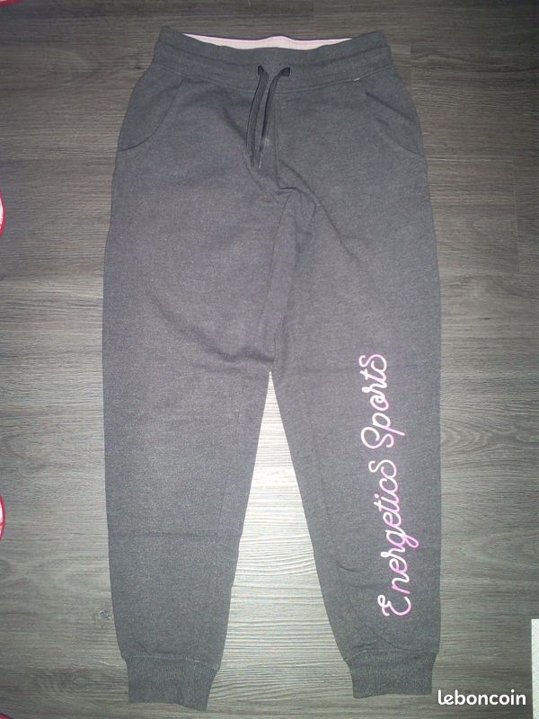 Bas de survêtement gris à motif rose Energetics Sports (intersport