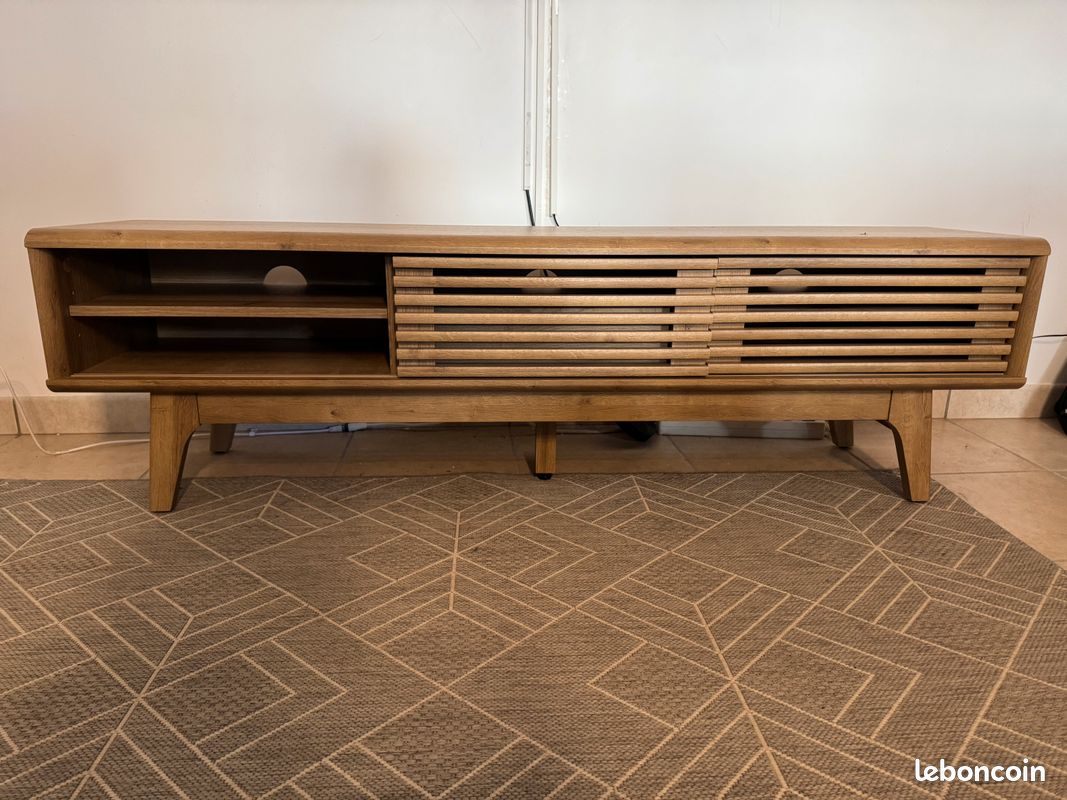 Meuble bas télé en bois (image 2)