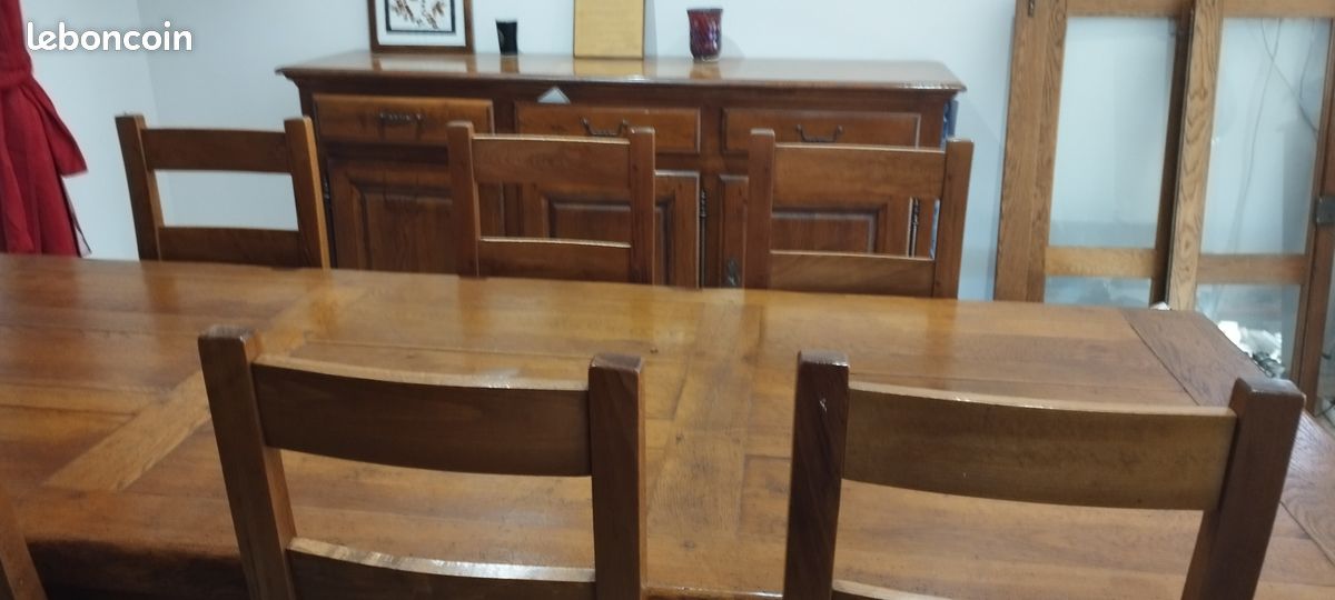 Vends table et buffet de salle à manger en chêne massif (image 2)