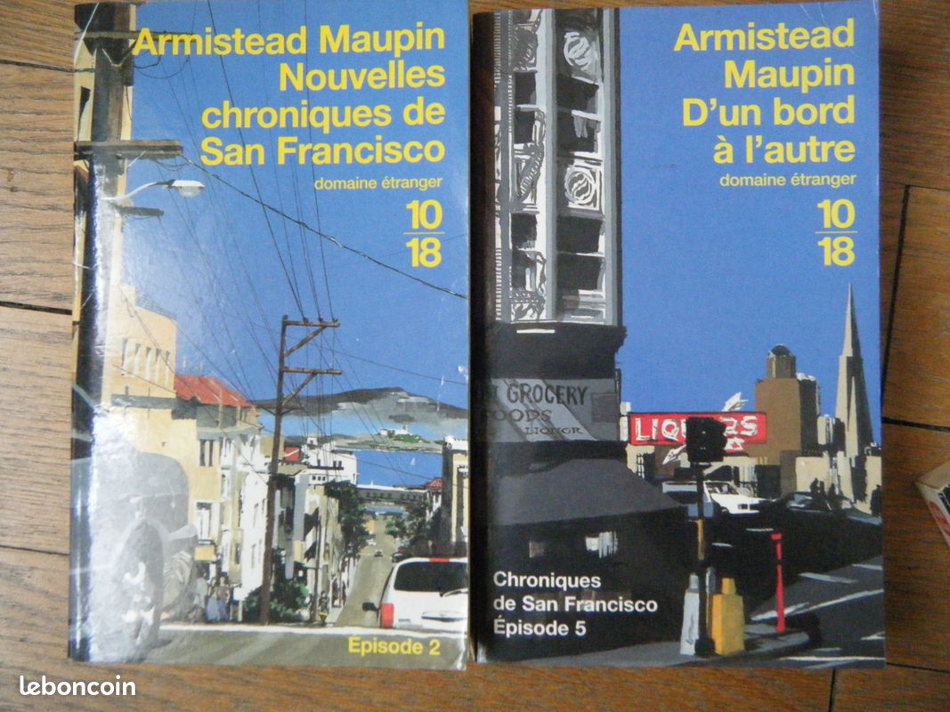 2 livres Armistead Maupin:nouvelles chroniques de San Francisco chroniques de San Francisco & d'1 bord à l'autre épis 2 & 5 (image 1)