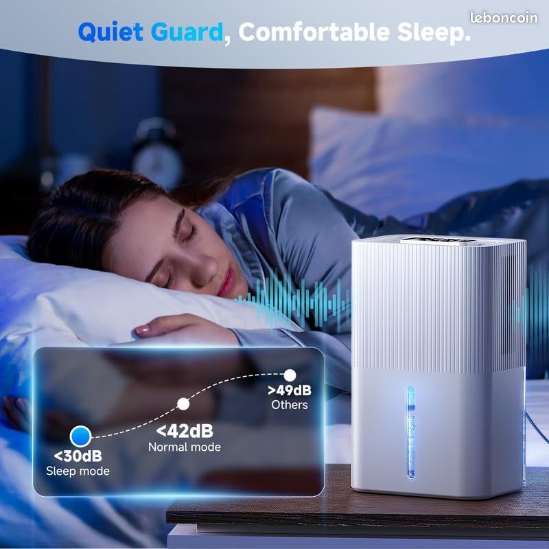 Déshumidificateur Électrique 2800 Ml - Pour Maison, Salle De Bain, Cave - Arrêt Automatique - LED 7 Couleurs - Silencieux