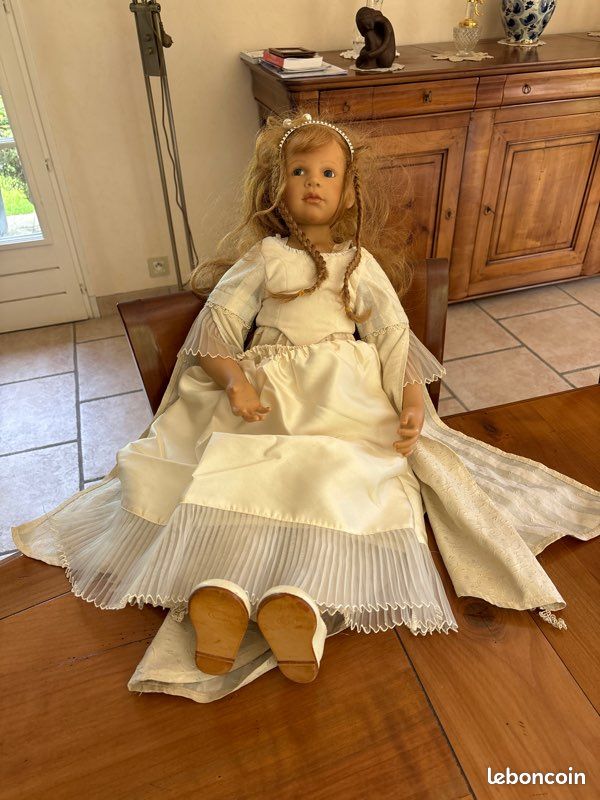 Ravissante Robe D’époque Pour Poupée Ancienne – Ensemble Couture Main – Idéal Restauration