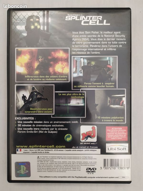 Jeu "Splinter Cell" / Sony Playstation 2 (PS2) / PAL (image 2)