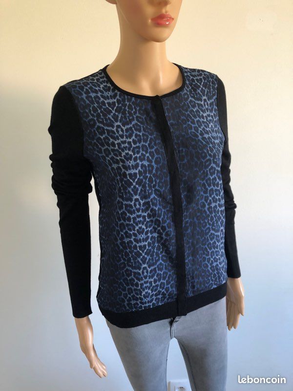 Gilet noir et bleu Caroll taille 36 jamais porté (image 2)