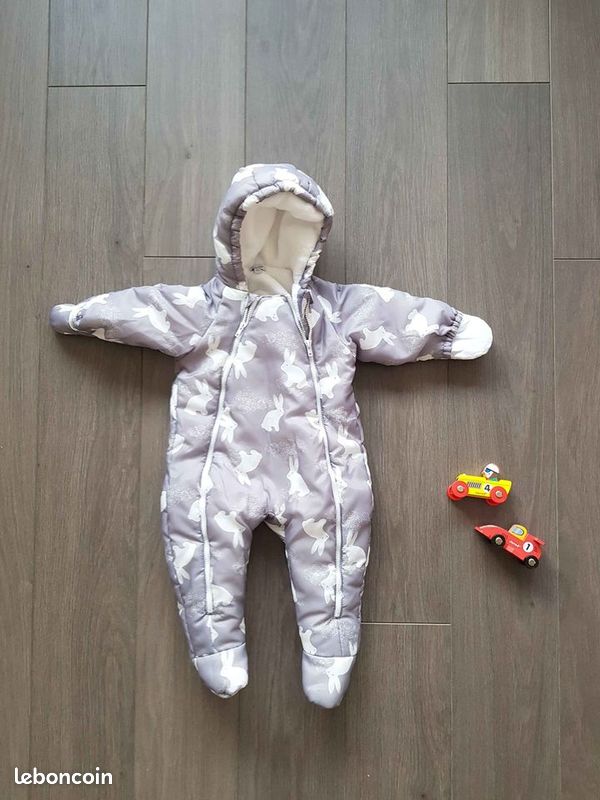 NEUF combinaison bébé 6 mois/ 68cm chaude pour l'hiver et imperméable - Absorba (image 1)