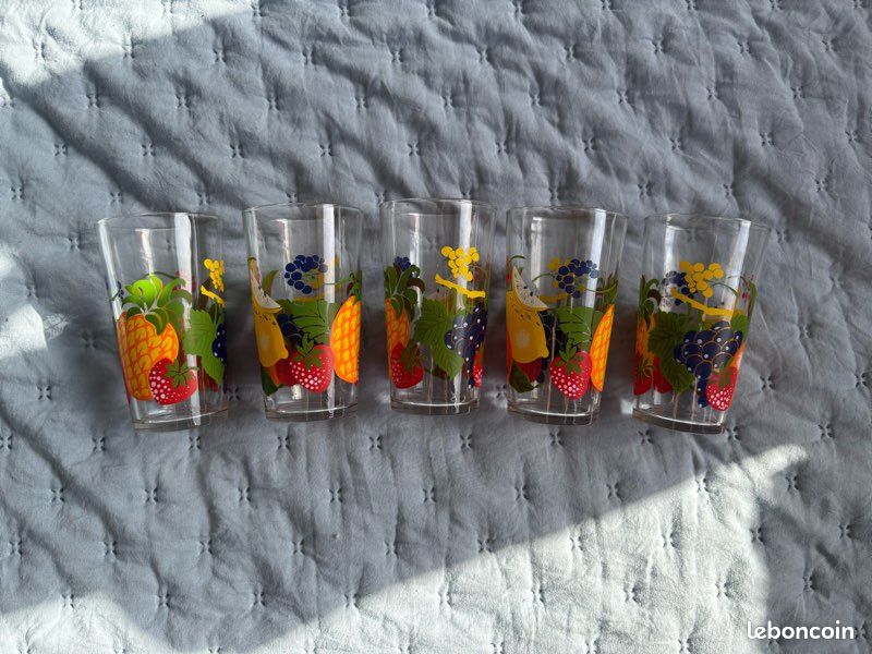 🥤 Lot de verres décor fruits – style vintage / coloré (image 5)