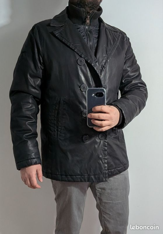 Veste Caban SCHOTT N.Y.C. Taille L En Coton Huilé Imperméable - Occasion Très Bon état