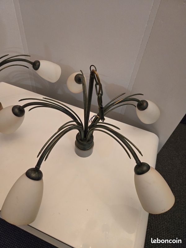 Lot de lustres vintage, design, style années 50-60, (image 2)