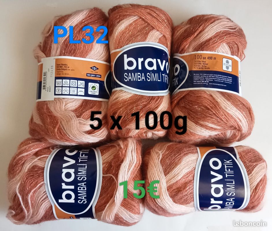 5 pelotes de laine de bravo (PL32) (image 1)
