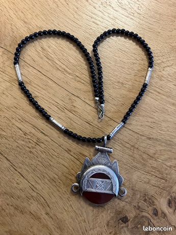 Collier Ancien Massif Touareg/Berbère En Argent - Modèle Gros - Référence BRE22 - Occasion Très Bon état