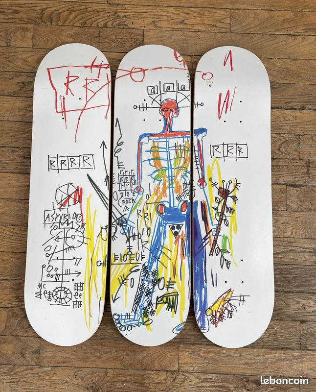 Triptyque De Skateboard Basquiat - 3 Planches Décoratives - Neuf