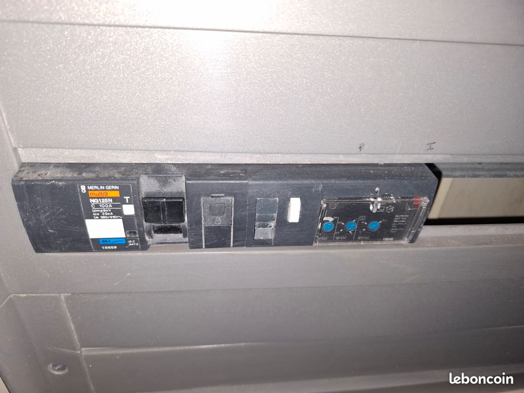 Tableau électrique Merlin Gerin + Disjoncteur 100A C avec Bloc Vigi Réglable (image 1)