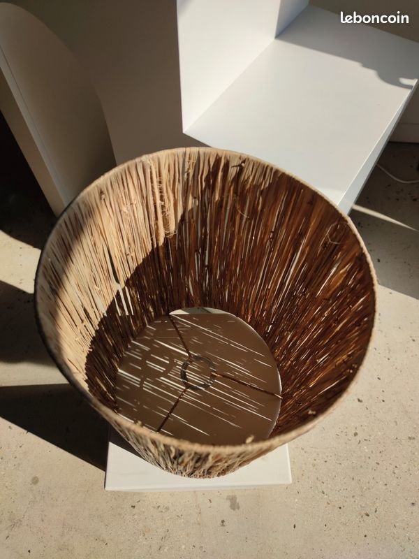 Grand abat-jour en raphia H:40cm ; D:20cm (image 7)