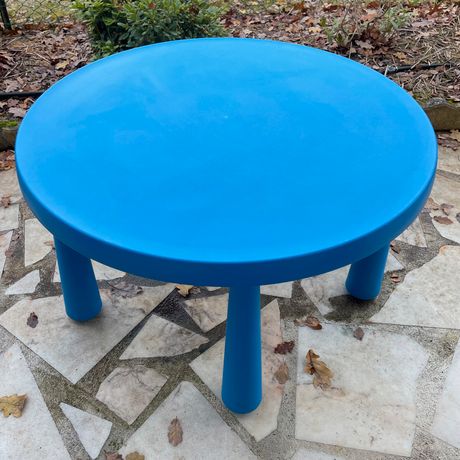 MAMMUT Table de jardin enfant, intérieur/ extérieur bleu, 85 cm - IKEA