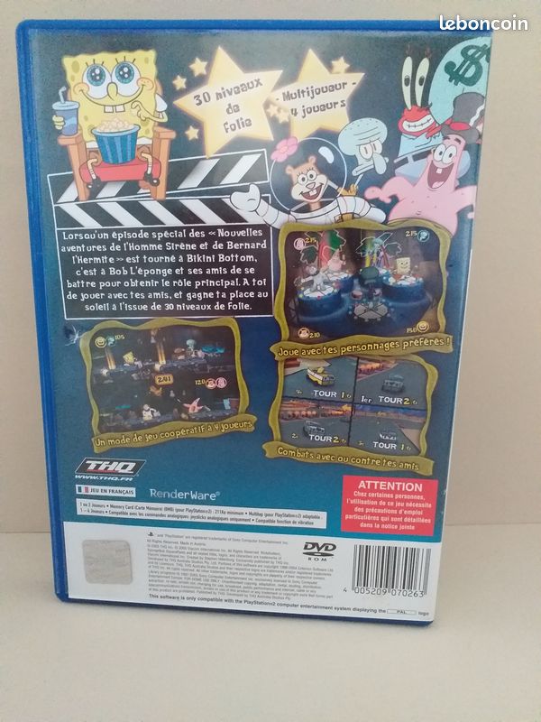 Bob l'éponge et ses amis : un pour tous - PS2 - Jeu Occasion Pas Cher