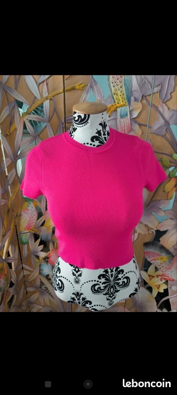 Zara Pink Tank Top Haut Rose Zara Acheter Crop-tops Zara En Ligne