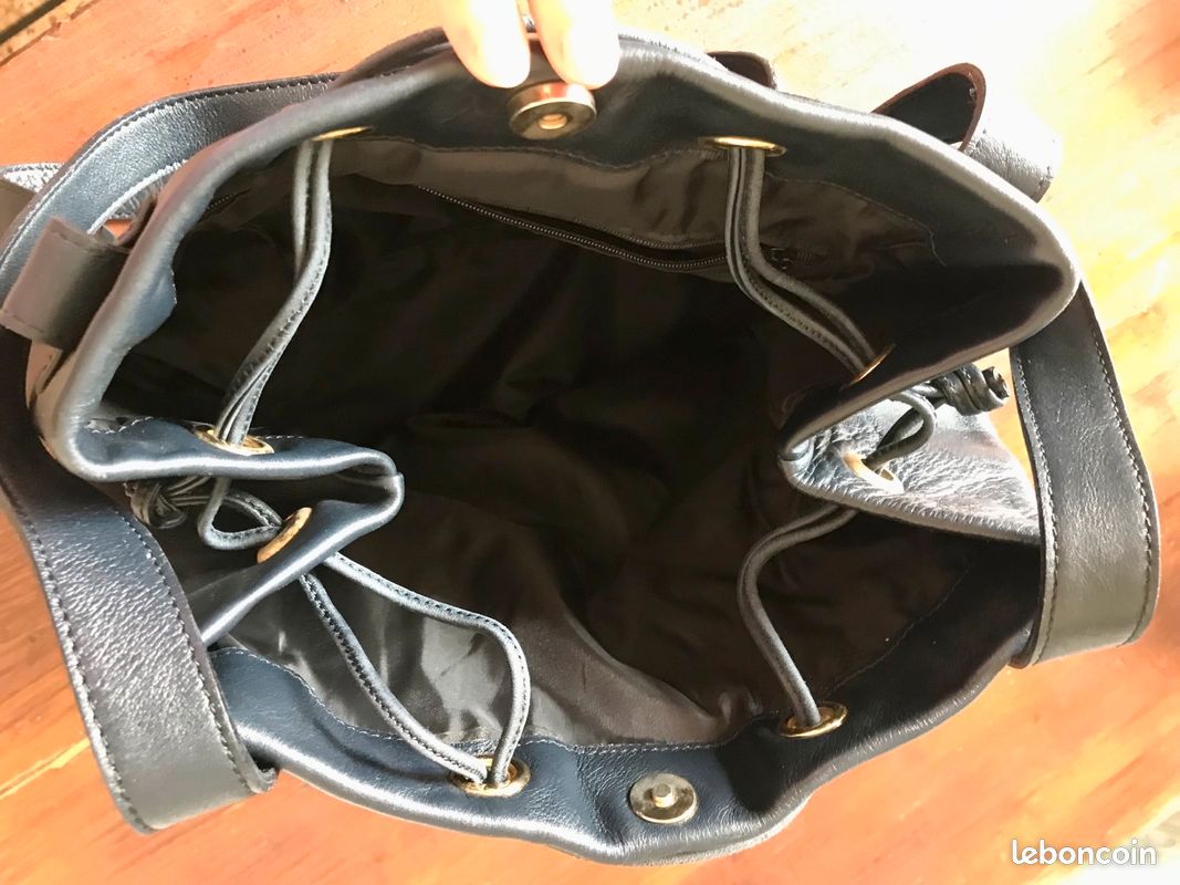 Beau sac à main cuir marine (image 4)