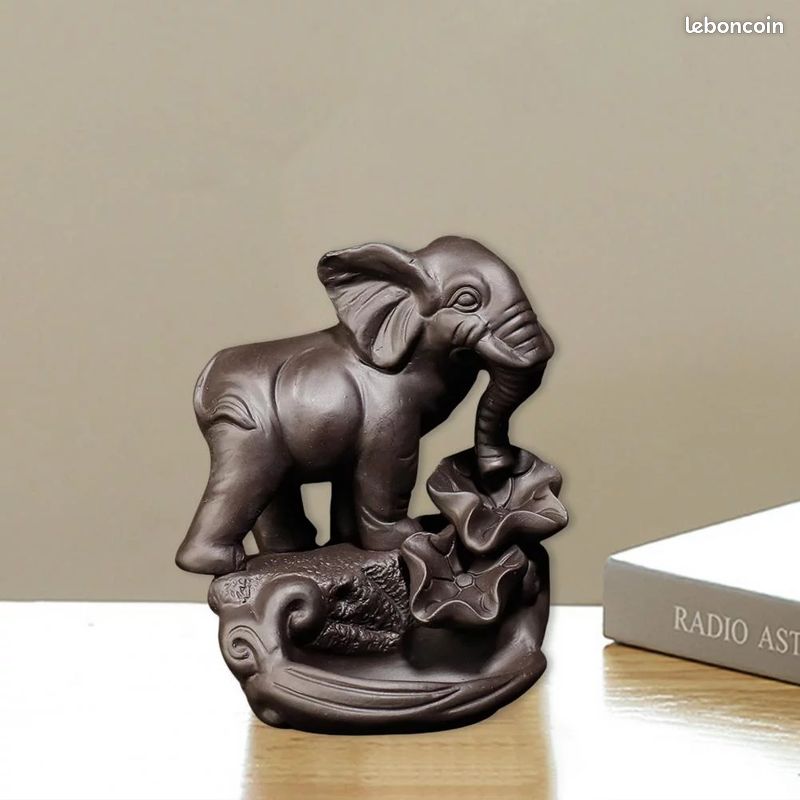 Brûleur D’encens En Forme D’éléphant Avec 10 Cônes D’encens (image 2)