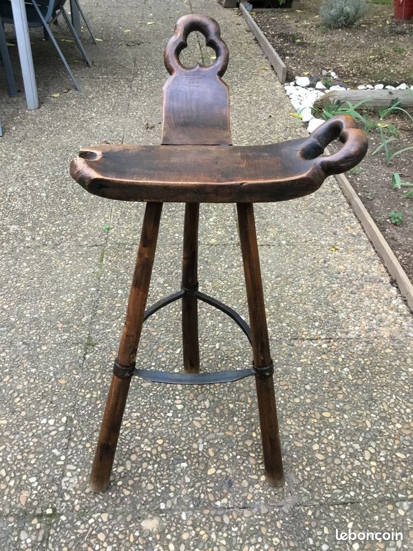 Tabouret de bar buraliste espagnol ancien (image 2)