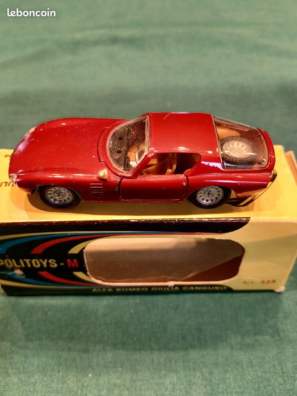 Ancienne Voiture Alfa Roméo Giulia Canguro & Boite D'origine Réf: 529 Politoys - Dinky Toys années 1960 - Collection